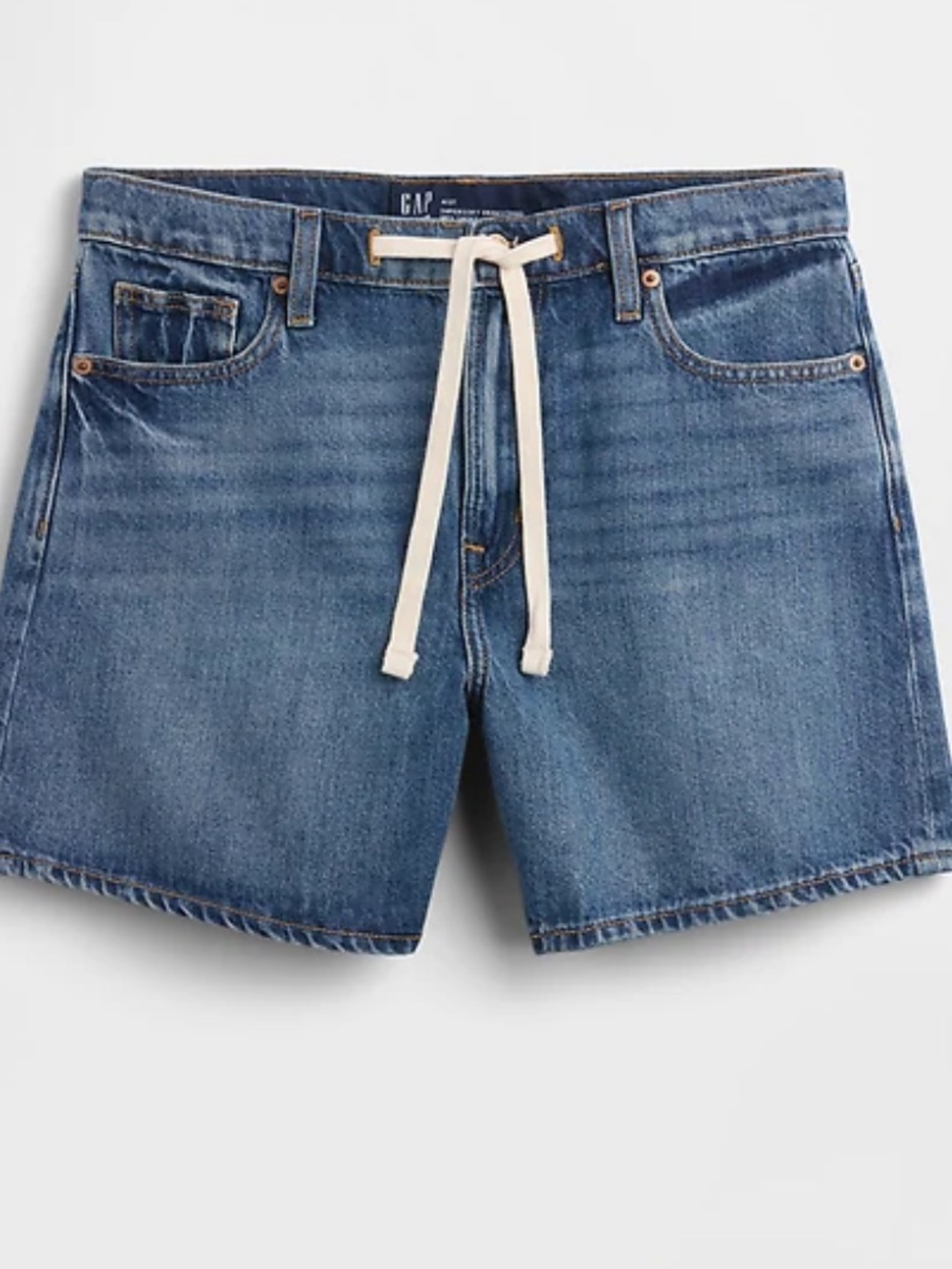 GAP Factory Men's SuperSoft Drawstring Denim Midi Shorts - Blue Size 6 NWOT